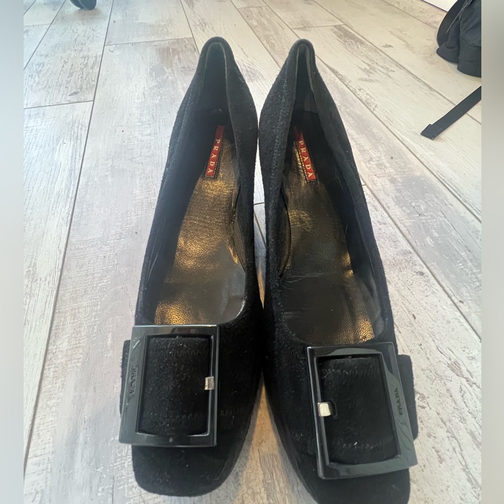 PRADA vintage suede wedge heel. Size 6.5